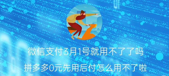 微信支付3月1号就用不了了吗 拼多多0元先用后付怎么用不了啦？